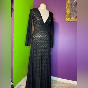 Black Missoni dress with sheer underlining